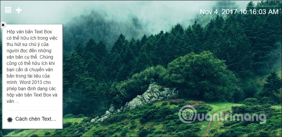 Nội dung ghi chú trên Chrome