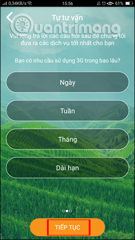 Trả lời câu hỏi chọn dịch vụ