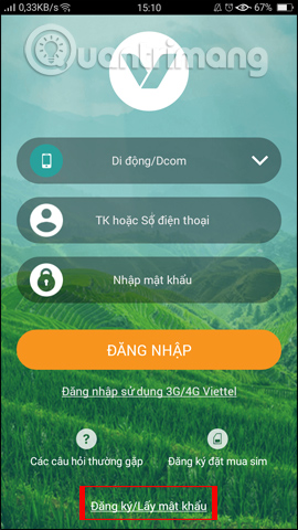 Đăng ký tài khoản My Viettel