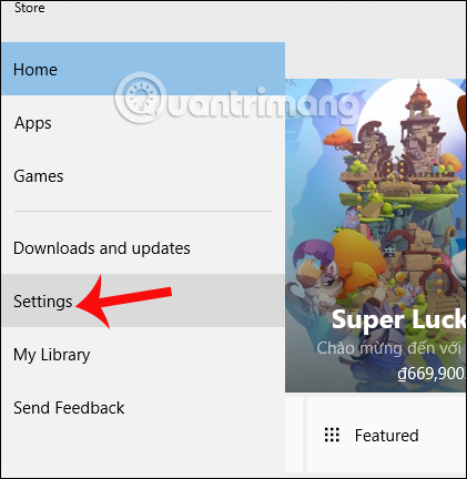 Nhấn chọn Settings