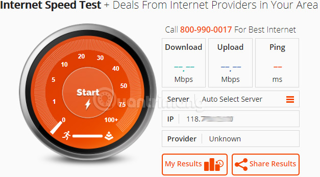 Giao diện của Bandwidthplace.com