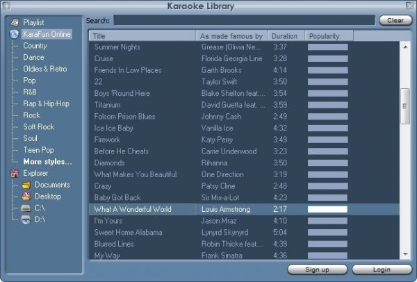 Kho lưu trữ bài hát trên Karafun Player