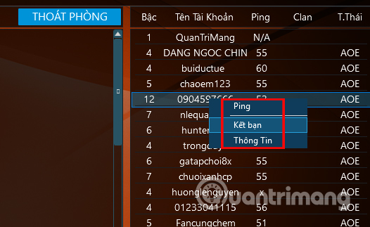 Kết bạn trên GameTV Plus