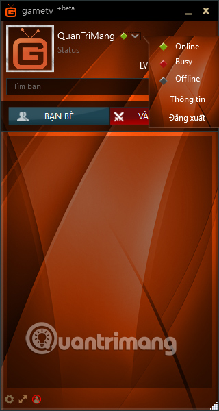 Trạng thái trên GameTV Plus