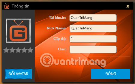 Thông tin tài khoản GameTV Plus