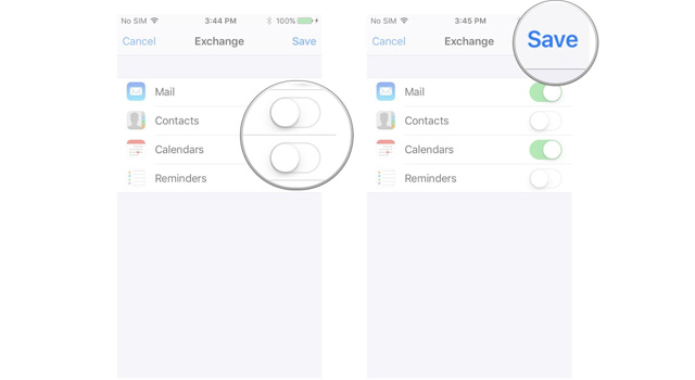 Chọn dịch vụ muốn đồng bộ