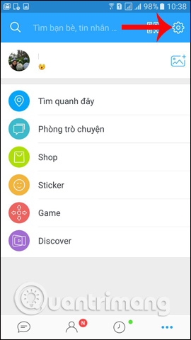 Thiết lập trên Zalo Android