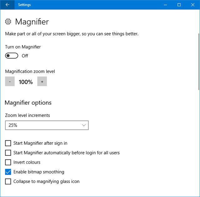 Tính năng Ease of Access