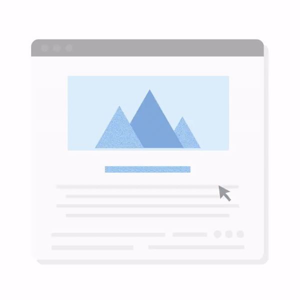 Minh họa của Google về nút bấm giả để mở pop-up