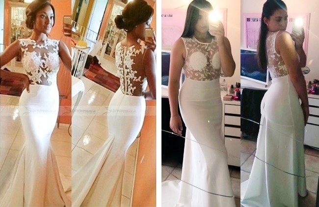 Váy cưới trên mạng và thực tế