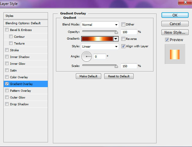 Chọn Gradient Overlay cho phần phía trên của quả bóng