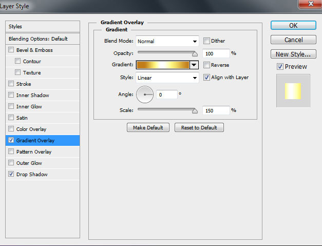 Chọn Gradient Overlay cho đường phía trên nút quả bóng