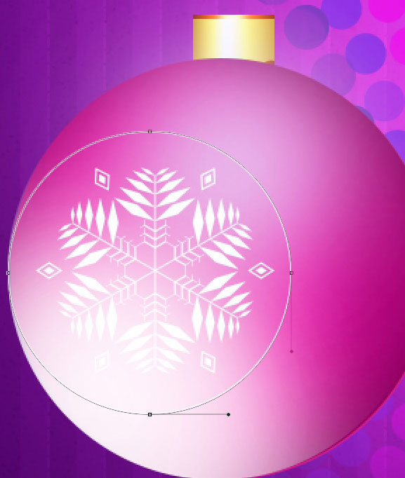 Vẽ hình tròn xung quanh bông tuyết