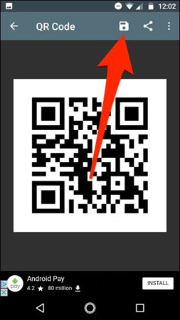 Nhấp chọn biểu tượng đĩa mềm để lưu hình ảnh QR vào thư viện ảnh