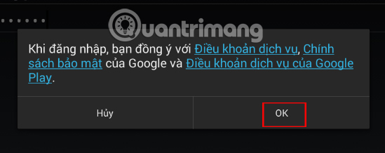 Điều khoản đăng nhập Google 