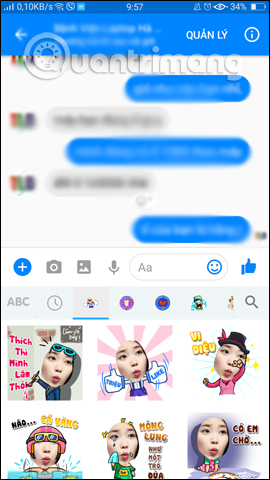 Gửi sticker trên Messenger, Facebook