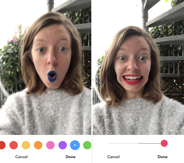 Bộ lọc thay đổi màu môi Musical.ly