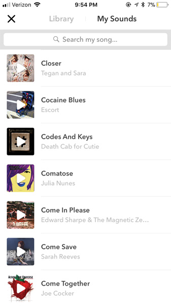 Chọn âm nhạc từ thư viện nhạc trên điện thoại
