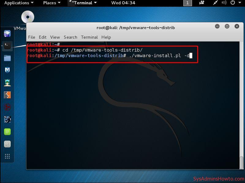 Cài đặt VMware Tools trên Kali Linux bước 10