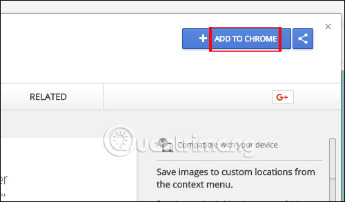 Cài đặt tiện ích Save Image Router