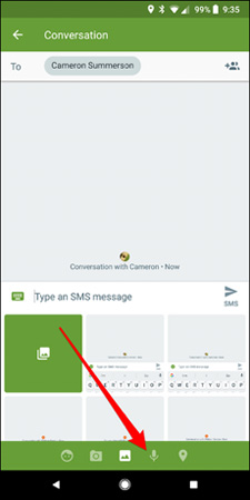 Nhấp chọn biểu tượng micro