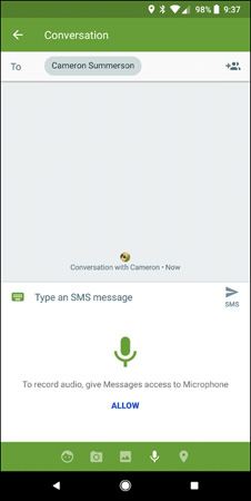 Nhấp chọn Allow để cấp phép ghi âm