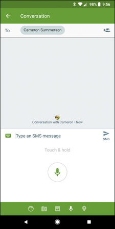 Nhấn và giữ biểu tượng micro để ghi âm