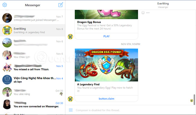 Chơi game trên Messenger