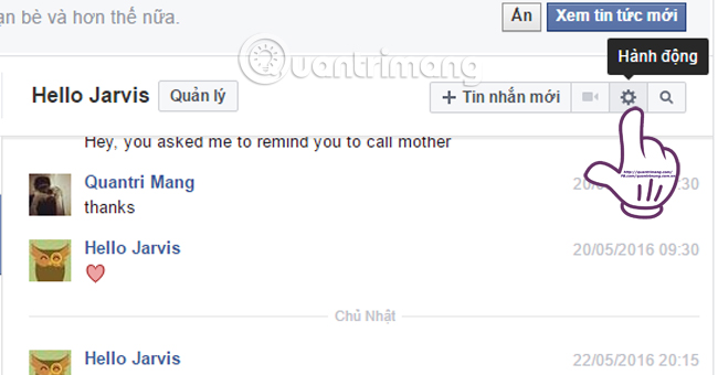 Cách xóa tin nhắn trên  Facebook
