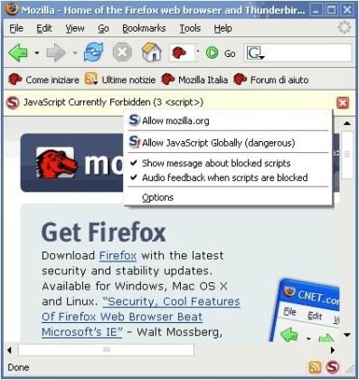 Sử dụng NoScript cho Firefox