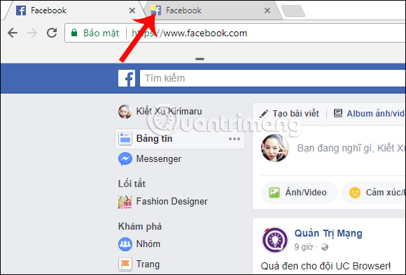 2 tài khoản Facebook trên 1 trình duyệt