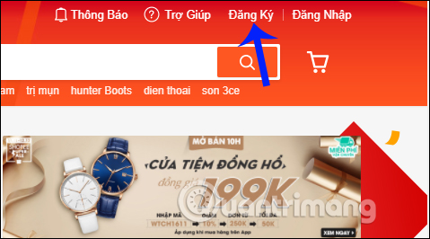 Nhấn chọn nút Đăng ký 