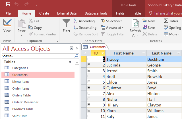 Mở một đối tượng trong Access 2016