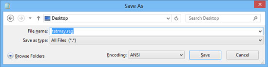 Đặt tên cho file Notepad dùng để tắt máy tính Windows 8