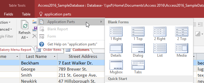 Sử dụng tính năng Tell Me trong Access 2016