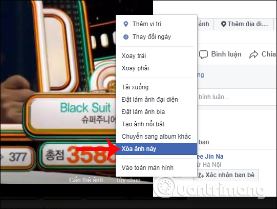Xóa ảnh bài đăng Facebook