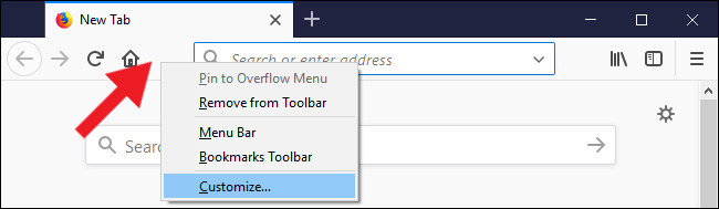 Chọn Customize để thêm nút vào thanh công cụ