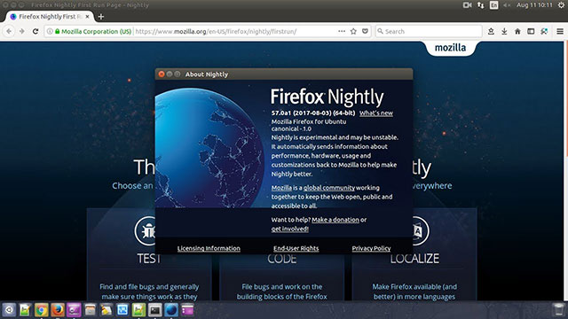 Firefox Nightly là bản có nhiều tính năng mới sớm nhất