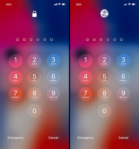 Nhập mật mã khi Face ID nhận dạng không thành công