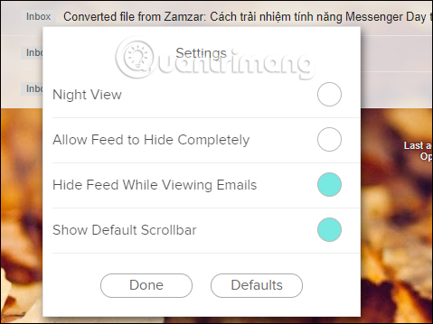 Danh sách thiết lập cho danh sách file 