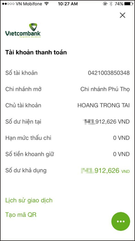 Chuyển tiền bằng QR Pay