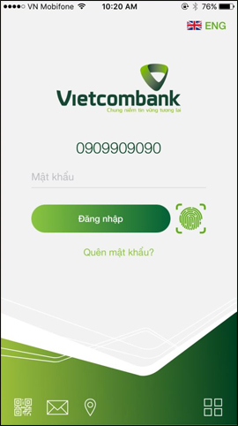 Đăng nhập VCB-Mobile B@nking