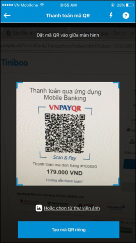 Cách thanh toán QR Pay trên Vietinbank iPay