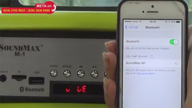 Mở chế độ bluetooth trên điện thoại.