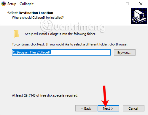 Thay đổi thư mục cài đặt CollageIt