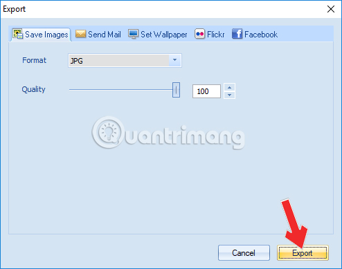Xuất hình ảnh trên CollageIt