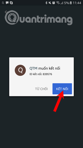 Đồng ý kết nối trên 2 thiết bị