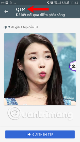 Thông báo trên thiết bị gửi file