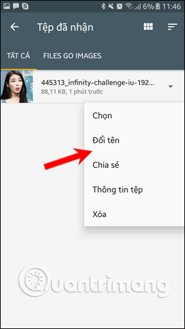 Tùy chọn với file nhận
