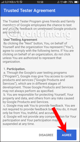 Điều khoản sử dụng Files Go